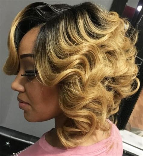 Curls are a great choice for a weave since they do a good job covering the sewing. 60 Showiest Bob Haircuts for Black Women | Black women ...