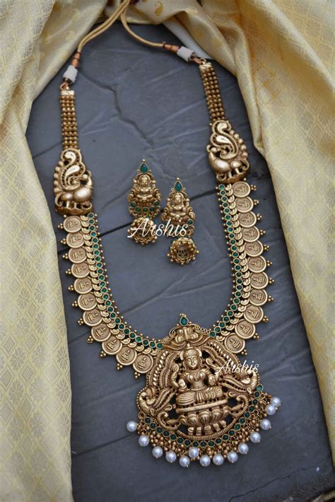 Lakshmi Pendant Long Haram South India Jewels