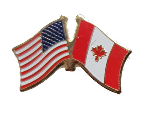 Canada Usa Crossed Flags Pin