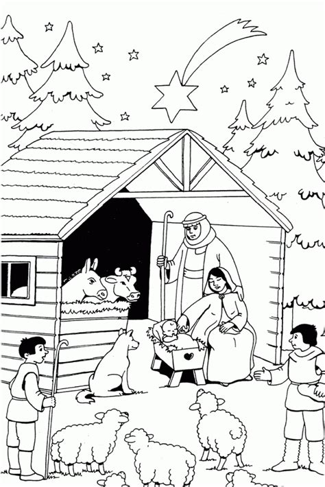 Christmas Coloring Page Jesus - Coloring Home