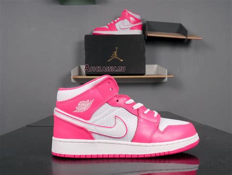 Air Jordan 1 Mid Gs Hyper Pink 555112 611 Hyper Pinkwhite Sneakers