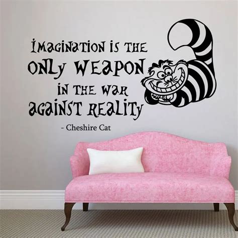 Cheshire Cat Wall Decals Quote Sticker Home Decor Vinyl Alice In