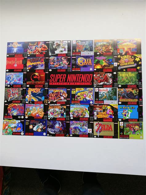 Super Nintendo Box Art Poster High Quality A1a2 Prints Etsy