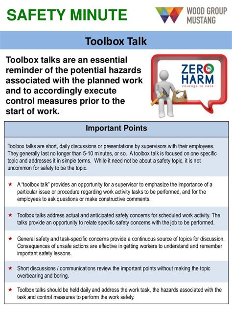 Free Printable Toolbox Talks For Construction Alernaspeer