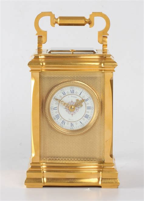 A French Gilt Carriage Clock In Unusual Case C Prost Circa 1890