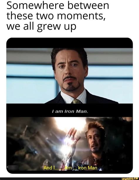 Somewhere Between These Two Moments We All Grew Up Funny Marvel