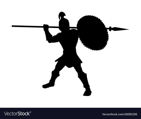 Roman Legionary Soldier Silhouette Royalty Free Vector Image