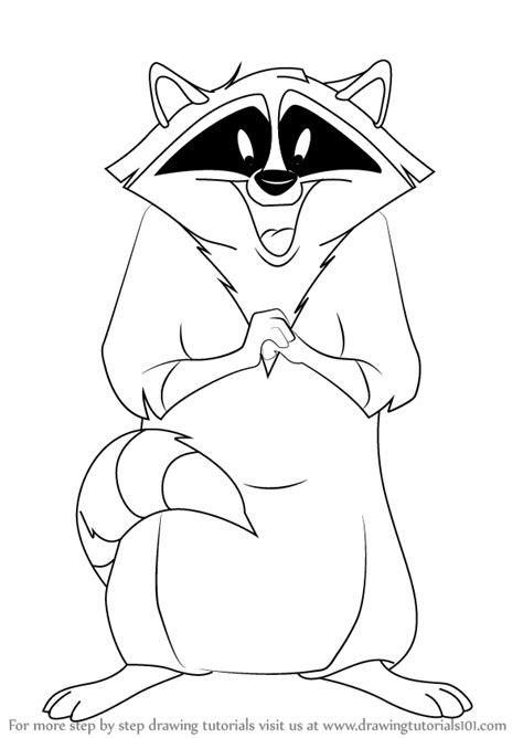 Learn How to Draw Meeko from Pocahontas (Pocahontas) Step by Step