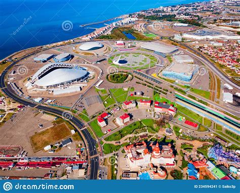 Sochi Olympic Park Aerial Panoramic View Stock Image Image Of Scenery