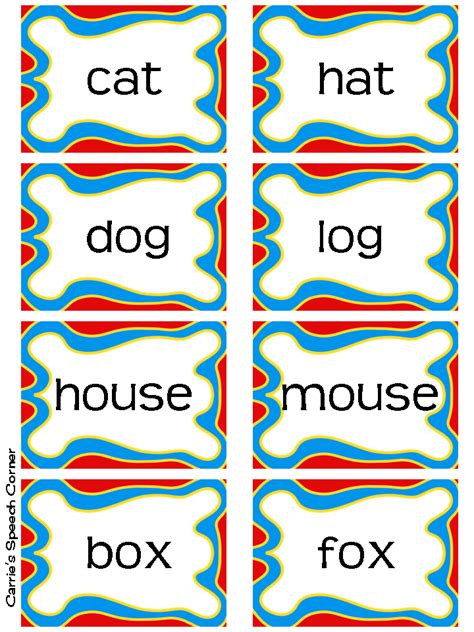 Here is a list of names rhyme with card. 5 Best Images of Free Printable List Rhyming Words ...