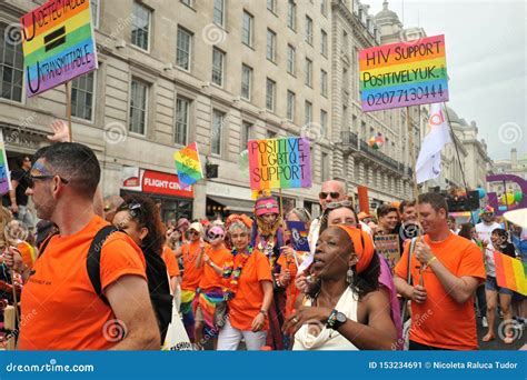 gay abd lesbians at the london at the pride parade in london england 2019 editorial photo