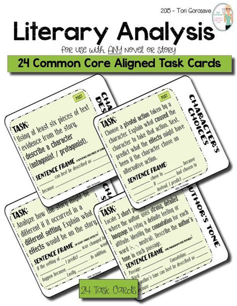 24 task cards use these effective and engaging common core aligned task cards with any novel or