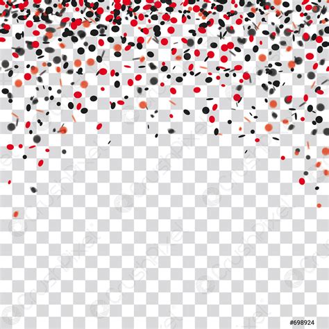 Red Black Confetti Transparent Background Stock Vector 698924