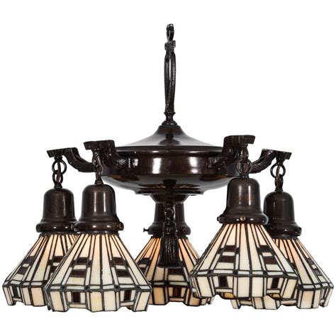 1930s Five Light Pan Fixture Bronze Finish For Sale At 1stdibs
