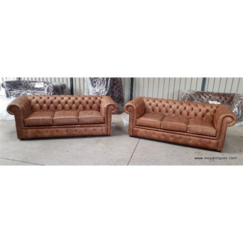 Chesterfield Sofa X Cracked Tan Moy Antiques
