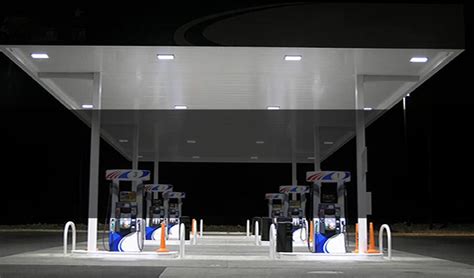 Led canopy lights lumbio for a gas station benzina one of our. LED Gas Station Canopy Lights | Gas Station LED Lighting
