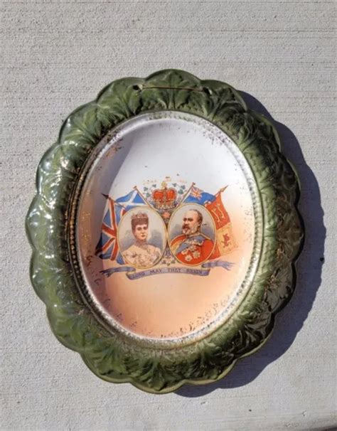 CORONATION King Edward Vii Queen Alexandra Souvenir Plaque Hanging PicClick