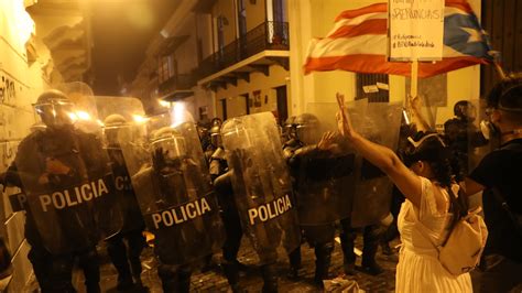 Puerto Rican Police Fire Tear Gas In Huge Protests Over Governors
