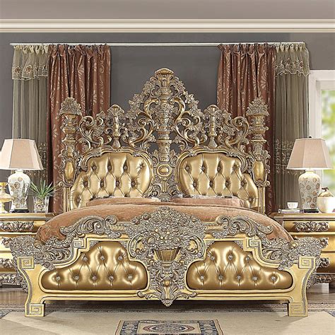 The difference between a california king — also known as a cal king — and a standard king is the size and shape of the mattress. Royal Rich Gold CAL KING Bedroom Set 5Pcs Carved Wood ...