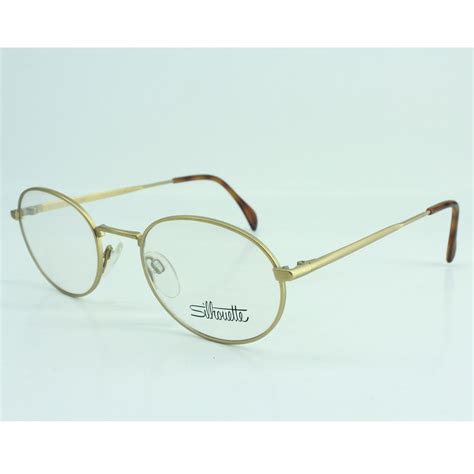 silhouette nos vintage eyeglasses matte gold oval metal frame glasses 90s made in austria