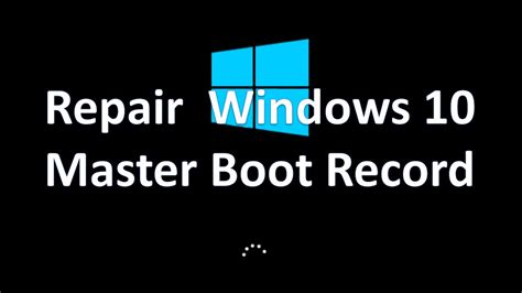 How Reset And Repair Windows 10 Master Boot Record Youtube