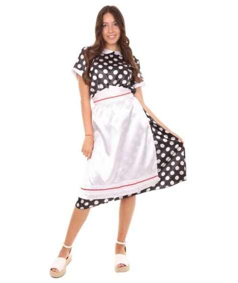 Adult Womens Polka Dot Dress Cosplay Love Lucy Costume Halloween Party