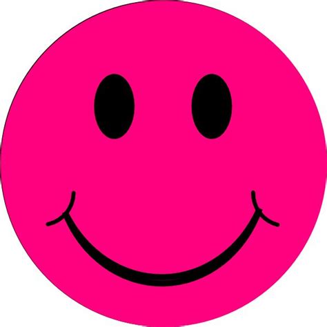 A Pink Smiley Face With Two Black Eyes