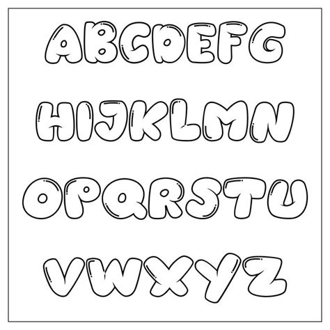 The Alphabet Is Outlined In Black And White