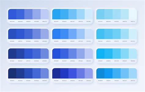 Premium Vector Set Blue Pantone Color Palette In Rgb Hex Blue Color