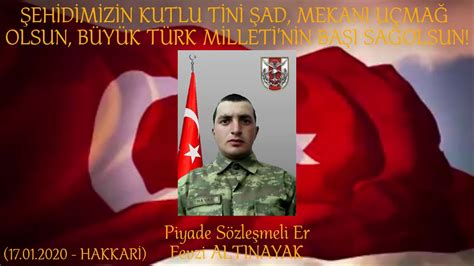 Sözleşmeli erbaş ve er alımı başvuruları ile ilgili tüm detayları haberimizden görebilirsiniz. IRAK ŞEHİDİMİZ - 17 OCAK 2020 - PİYADE SÖZLEŞMELİ ER FEVZİ ALTINAYAK - YouTube