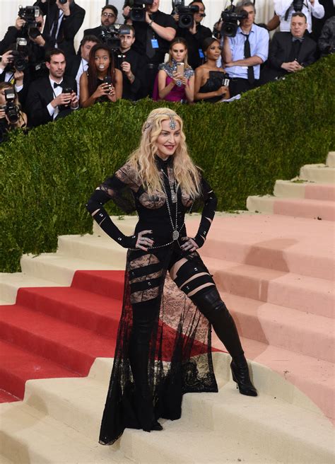Madonna S 2016 Met Gala Dress Has A See Through Skirt That S Business In The Front Party In The
