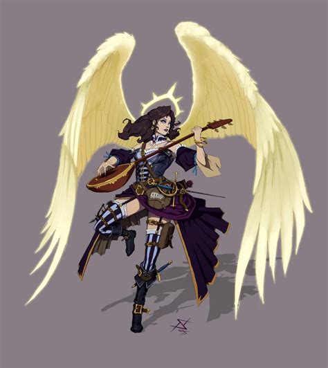 Oc Aasimar Bard Characterdrawing Character Sketches Character