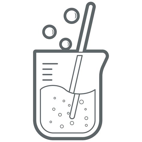 Science Laboratory Equipment. Flask and Stirring Rod. 10638943 Vector