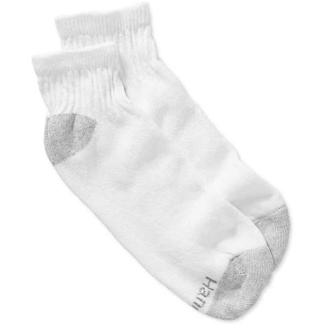 Hanes Mens Ankle Sock White 6 Pack