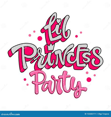 Little Princess Party Quote Lol Dolls Theme Girl Hand Drawn Lettering