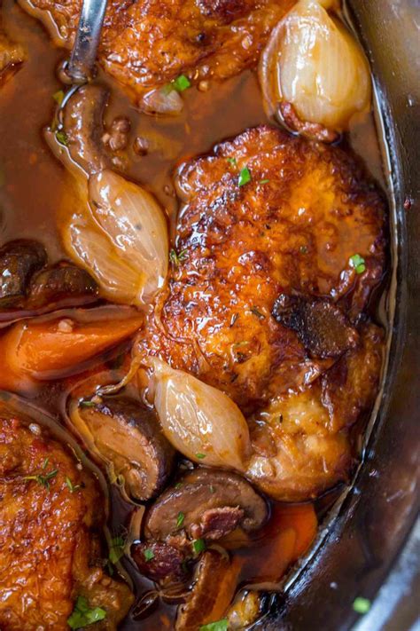 Cover and cook on high. Slow Cooker Coq Au Vin has all the red wine braised ...