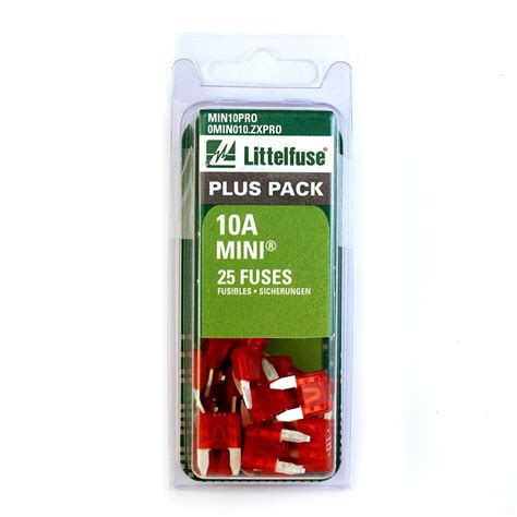 Littelfuse Mini Blade Fuses Plus Pack 32 Volt 10 Amp 25pack