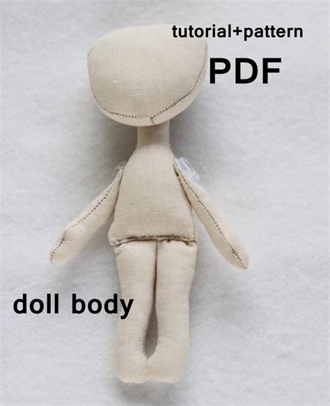 pdf tutorialpattern doll body 14cm 5 5 doll patterns etsy doll patterns soft dolls fabric