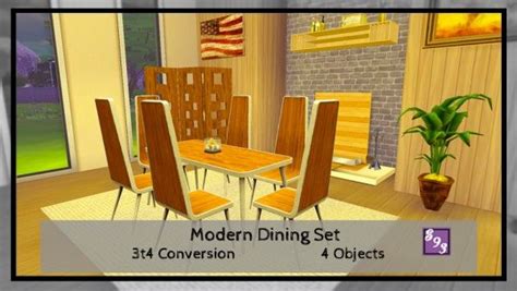 The Stories Sims Tell Modern Dining Set Sims 4 Downloads Dining