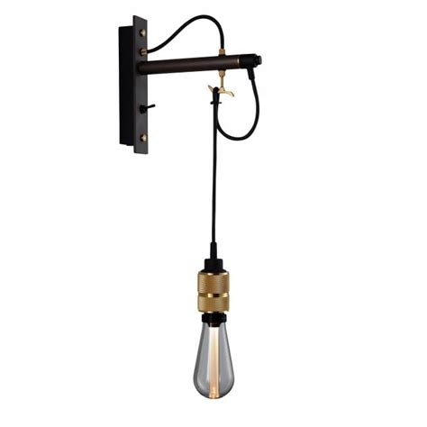 BUSTER PUNCH HOOKED WALL GRAPHITE BRASS WALL LIGHT
