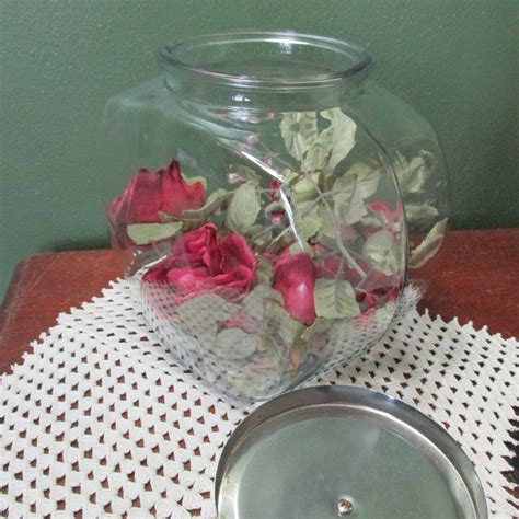 Glass Slant Jar And Chrome Lid Counter Display Candy Cookie Etsy