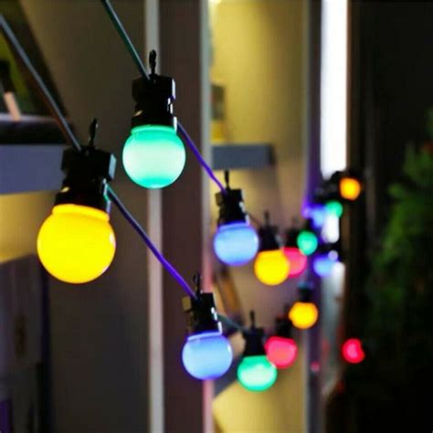 26427ft Vintage Outdoor Patio String Led Globe Lights Colored Ball
