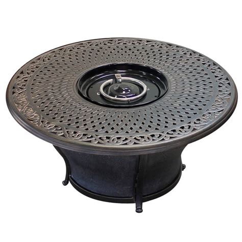 Charleston 48 Inch Round Cast Top Gas Fire Pit Table Overstock