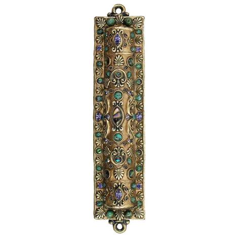 Decorative Michal Golan Mezuzah In Gold Tone