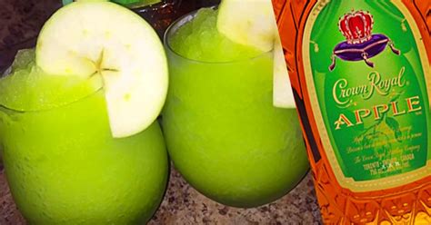 Crown Royal Green Apple Slush Recipe In 2020 Slush Recipes Apple