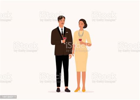 Young Indian Couple Having Evening Drink Stock Illustration Download