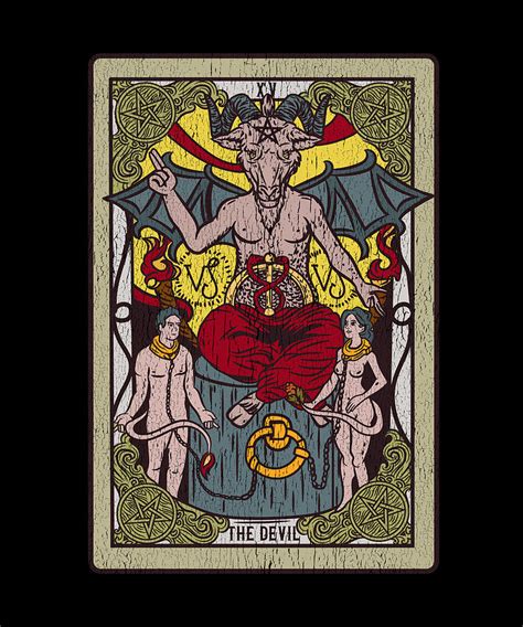 The Devil Tarot Card T I Satanic Occult Baphomet Print Digital Art