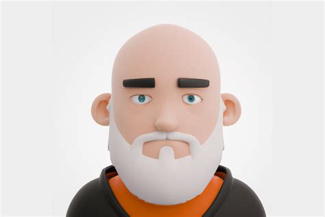 Cute 3d Avatar Bald White Guy Beard Gráfico Por Svgcutswarehouse