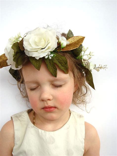 White Rose Flower Crown Hair Accessory Hair Wreath Flower Girl