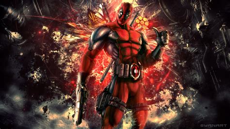 Deadpool Logo Black Red Superhero Comics Pistol Movies Marvel